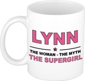 Lynn The woman, The myth the supergirl cadeau koffie mok / thee beker 300 ml