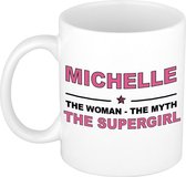 Michelle The woman, The myth the supergirl cadeau koffie mok / thee beker 300 ml