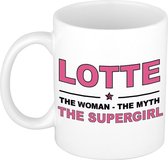 Lotte The woman, The myth the supergirl cadeau koffie mok / thee beker 300 ml