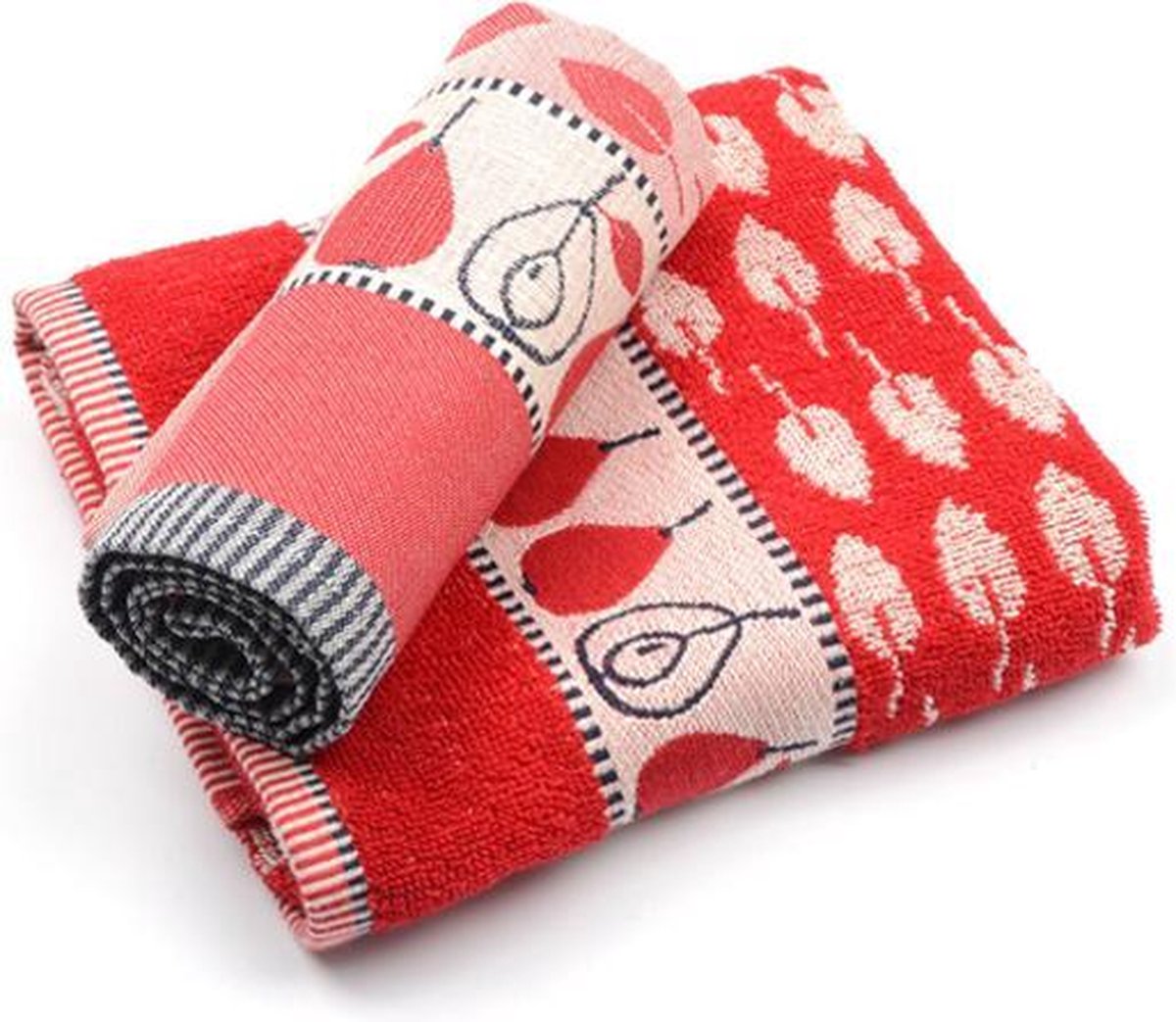 Bunzlau Castle Pear Keukendoek (6 Stuks) - 53x60 cm - Red