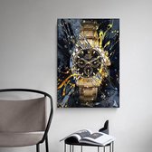 Canvas Experts doek met Gouden ROLEX horloge maat 60x90CM *ALLEEN DOEK MET WITTE RANDEN* Wanddecoratie | Poster | Wall art | canvas doek |