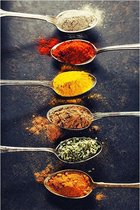 Canvas Experts doek met Gekleurde Kruiden/Groenten leuk voor in de keuken maat 100x70CM *ALLEEN DOEK MET WITTE RANDEN* Wanddecoratie | Poster | Wall art | canvas doek |