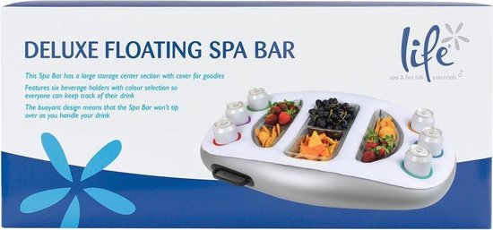 Deluxe Floating Spa Bar - Drijvend dienblad – Drijvende bar – Opblaasbaar dienblad – Drijvende bekerhouder – floating bar – dienblad jacuzzi - Life spa & hot tub essentials