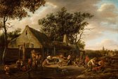 Jan Havickszoon Steen, Dansende Boeren Bij Een Herberg, CA. 1650 op canvas, 40 X 60 CM