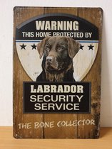 Labrador hond bruin Reclamebord van metaal METALEN-WANDBORD - MUURPLAAT - VINTAGE - RETRO - HORECA- BORD-WANDDECORATIE -TEKSTBORD - DECORATIEBORD - RECLAMEPLAAT - WANDPLAAT - NOSTA