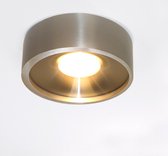 Plafondlamp Orlando Aluminium - Ø14cm - LED 10W 2700K 1000lm - IP20 - Dimbaar > spots verlichting led mat staal | opbouwspot led mat staal | plafonniere led mat staal | plafondlamp
