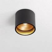 Plafondlamp Orleans Zwart/Goud - Ø11cm - LED 7W 2700K 805lm - IP20 - Dimbaar > spots verlichting led zwart goud | opbouwspot led zwart goud | plafonniere led zwart goud | plafondla