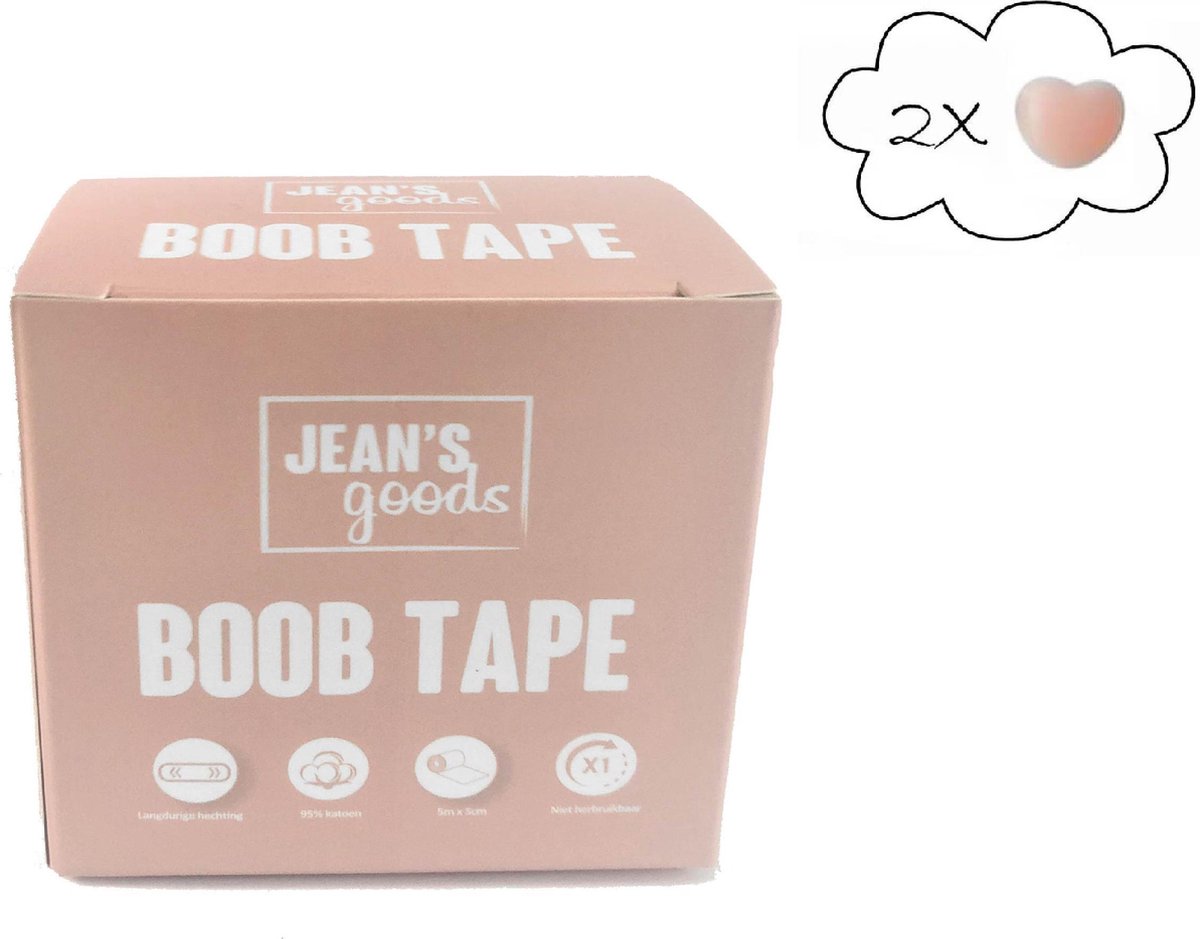 Jean's goods Boob tape - Inclusief herbruikbare tepelplakkers - Tepelcover - Borst tape - Plak BH -
