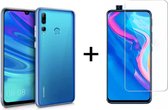 Huawei P Smart Pro 2019 hoesje siliconen case hoes hoesjes cover transparant - 1x Huawei p smart pro 2019 screenprotector