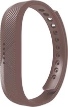 Siliconen sporthorloge bandje Bruin voor Fitbit Flex 2 - Kliksluiting – Armband Brown - Maat: zie maatfoto