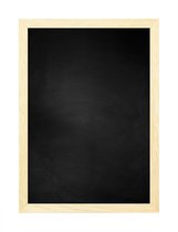 Zwart Krijtbord met Houten Lijst - Blank Ongelakt - 52 x 52 cm - Lijstbreedte: 15 mm - Vlak