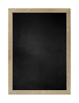 Zwart Krijtbord met Houten Lijst - Vergrijsd - 42 x 62 cm - Lijstbreedte: 15 mm - Vlak