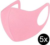Set van 5 - Sweet pink mondkapje - Roze mondmasker - Mondkapje voor OV - 12+ - Roze mondmaskers - Wasbaar mondkapje - Mondkapje voor openbaar vervoer - Mondkapje voor trein - Mondk