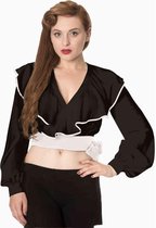 Dancing Days Crop top -L- CLASSY DAME WRAP Zwart/Wit