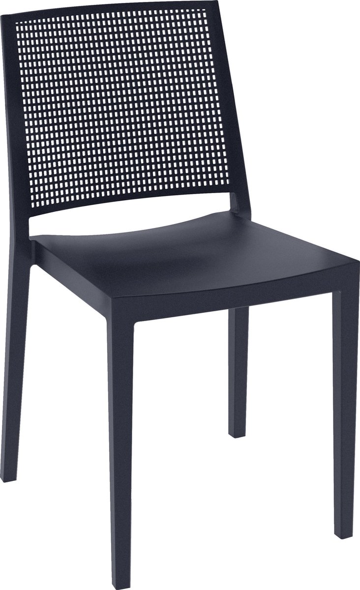 Terrasstoel Grid (set van 4) - antraciet - stapelbaar