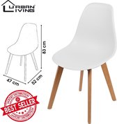 Urban Living - Ivy stoel | set per 4 | Eetkamerstoel | Wit | Populair