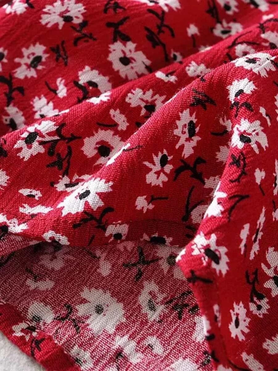 Tweedelige set | shirt en maxi rok | rood met bloemenprint | SHEIN | maat M  | bol