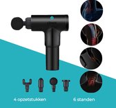 Zwarte massage Gun  - Massage Apparaat -  Massage pistool - Hypervolt - 4 opzetstukken - 6 Standen - Oplaadbaar - Zwart - Spierherstel & Sport Massage -