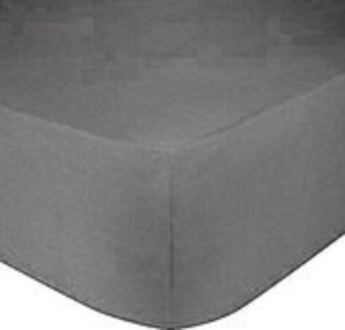 Boxspring Strijkvrij Katoen Hoeslaken Donkergrijs 200x220