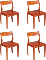 Eetkamerstoelen set 4 stuks  Massief hout (Incl LW anti kras viltjes) - Eetkamer stoelen - Extra stoelen voor huiskamer - Dineerstoelen – Tafelstoelen