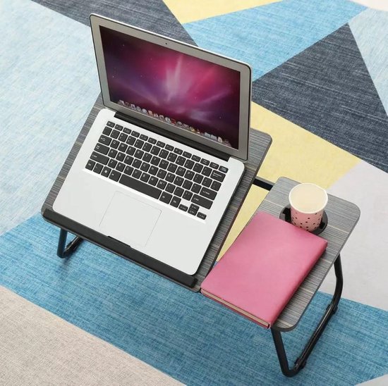 TrueLogic Alpha laptoptafel – bedtafel - laptop verhoger - Laptop standaard  - bedleestafel - bedtafel inklapbaar  - Laptopstandaard zwart - TrueLogic Alpha