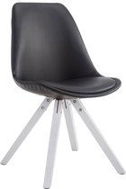 CLP Laval Bezoekersstoel - Vierkant - Kunstleer wit (eik) zwart