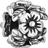 Quiges - 925 - Zilveren - Bedels -Sterling zilver - Beads - Bloem Kraal Charm - Geschikt – voor - alle bekende merken - Armband Z679