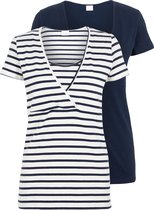 MAMA.LICIOUS MLLEA ORG TESS SS MIX TOP NF 2PA NOOS A. Dames T-shirt - Maat S