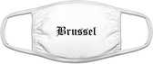 Brussel mondkapje | gezichtsmasker | bescherming | bedrukt | logo | Wit mondmasker van katoen, uitwasbaar & herbruikbaar. Geschikt voor OV