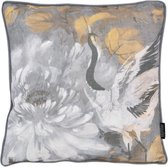 Jacquard Velvet Swan Kussenhoes | Jacquard - Velours / Fluweel - Polyester | 45 x 45 cm