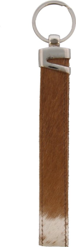 Dielay - Sleutelhanger Koeienhuid - 16x2,5 cm - Bruin Leer - Verschillende  Kleuren Huid | bol.com