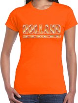 Oranje / Holland supporter t-shirt voor dames L