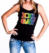 Regenboog gay pride / parade XXL Gay zwarte tanktop voor dames - LHBT evenement tanktops kleding M
