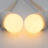 Lichtsnoer wit - 50 meter met 100 lampen - 1W LED melkwitte kap - kleur van gloeilamp (2650K)