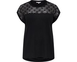 ONLY CARMAKOMA - CARFLAKE S/S MIX TOP JRS NOOS Dames T-shirt
