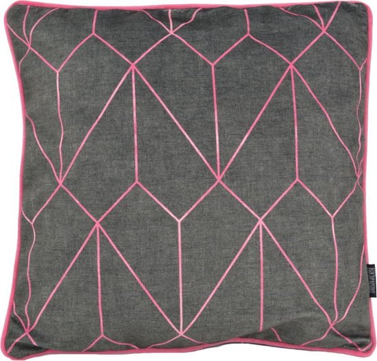 Velvet Graphic Pink Kussenhoes | Velours / Fluweel - Polyester | 45 x 45 cm