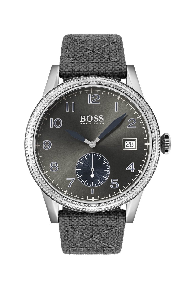 Boss herenhorloge stl text grijs LEGACY 44 mm