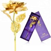 Gouden Roos – Liefdes Cadeau voor Vrouw Moederdag Valentijnsdag - Luxe Cadeau - 28CM - Goud