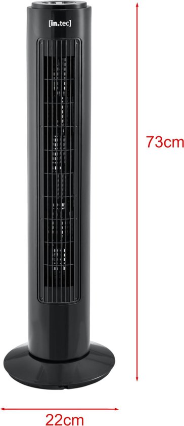 Staande ventilator torenventilator 73x22x22 cm 50 W zwart | bol.com