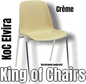 King of Chairs model KoC Elvira beige met verchroomd onderstel. Kantinestoel stapelstoel kuipstoel vergaderstoel tuinstoel kantine stoel stapel stoel tuin stoel kantinestoelen stap