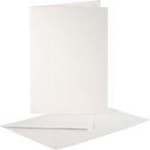 Parelmoer kaarten en enveloppen, afmeting kaart 10,5x15 cm, afmeting envelop 11,5x16,5 cm, crème, 10 set/ 1 doos
