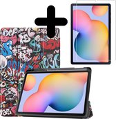 Hoes Geschikt voor Samsung Galaxy Tab S6 Lite Hoes Book Case Hoesje Trifold Cover Met Uitsparing Geschikt voor S Pen Met Screenprotector - Hoesje Geschikt voor Samsung Tab S6 Lite Hoesje Bookcase - Graffity