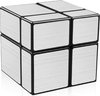 Afbeelding van het spelletje Mirror Cube 2x2 Silver edition - puzzel kubus - Qiyi Cube (5.5x5.5 cm) breinbreker