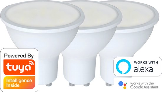 Denver SHL-440 (3 PACK) - Wifi LED lamp - GU10 - Wit licht - Dimbaar - Tuya compatible - Denver Smart Home App - Bedienbaar met Alexa - werkt met Google assistant