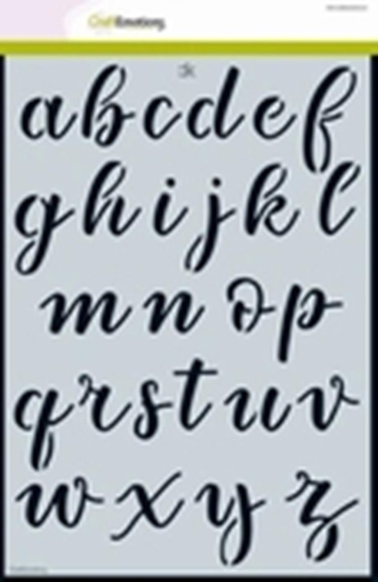 CraftEmotions stencil - alfabet CK handletter A4 - H=±25-60mm A4 Carla Kamphuis