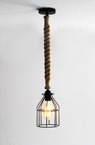 Vintage Touwlamp (30mm breed) 0,5 meter lang Jute Touw met Kooi - Industrieel & Landelijk interieur