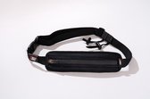 Flexi Bag, zwarte running belt met extreem veel rek - hoge kwaliteit voor (wielren)fietsen, hardlopen, paardrijden, zeilen, mountainbiken, suppen, surfen, shoppen en andere buitensporten