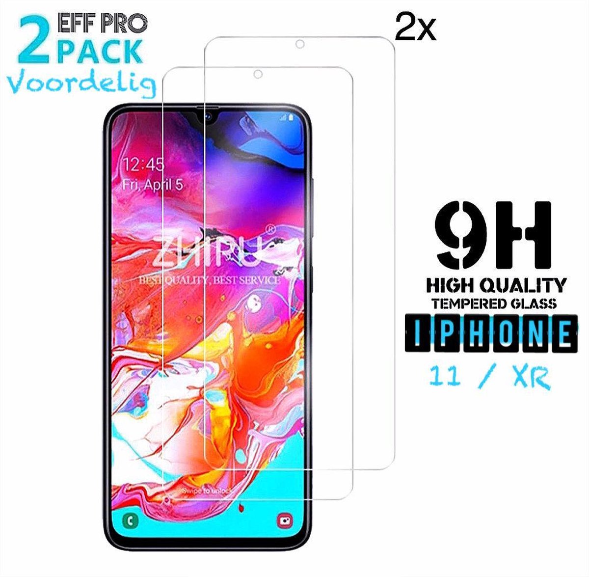 iPhone X Hoesje Transparant / iPhone XS Hoesje Transparant (Siliconen TPU Soft Case) + Screenprotector Tempered Glass - Eff Pro