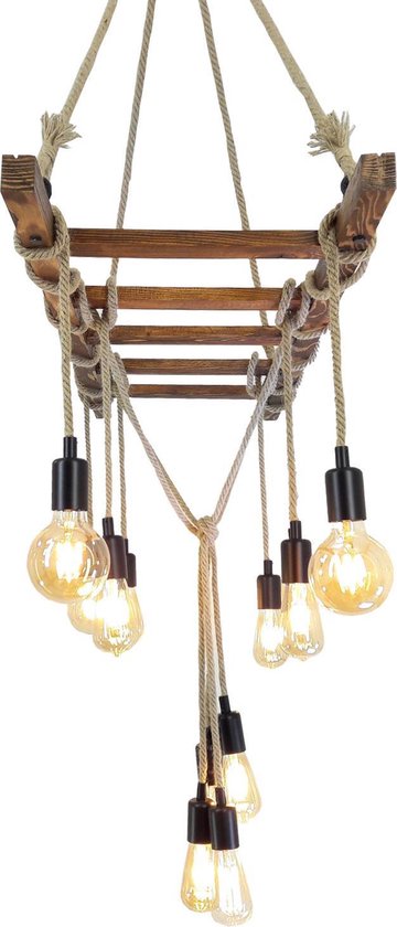Apesso Houten Hanglamp (120cm Breed) Incl 3 LED spiraal lampen | bol