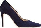 FERAGGIO Dames Donkerblauw Suede Pump - Dames Hakken Schoenen - Comfortabele Hakken Memory Foam - Midnight Blue -10 cm hak - maat 39.5